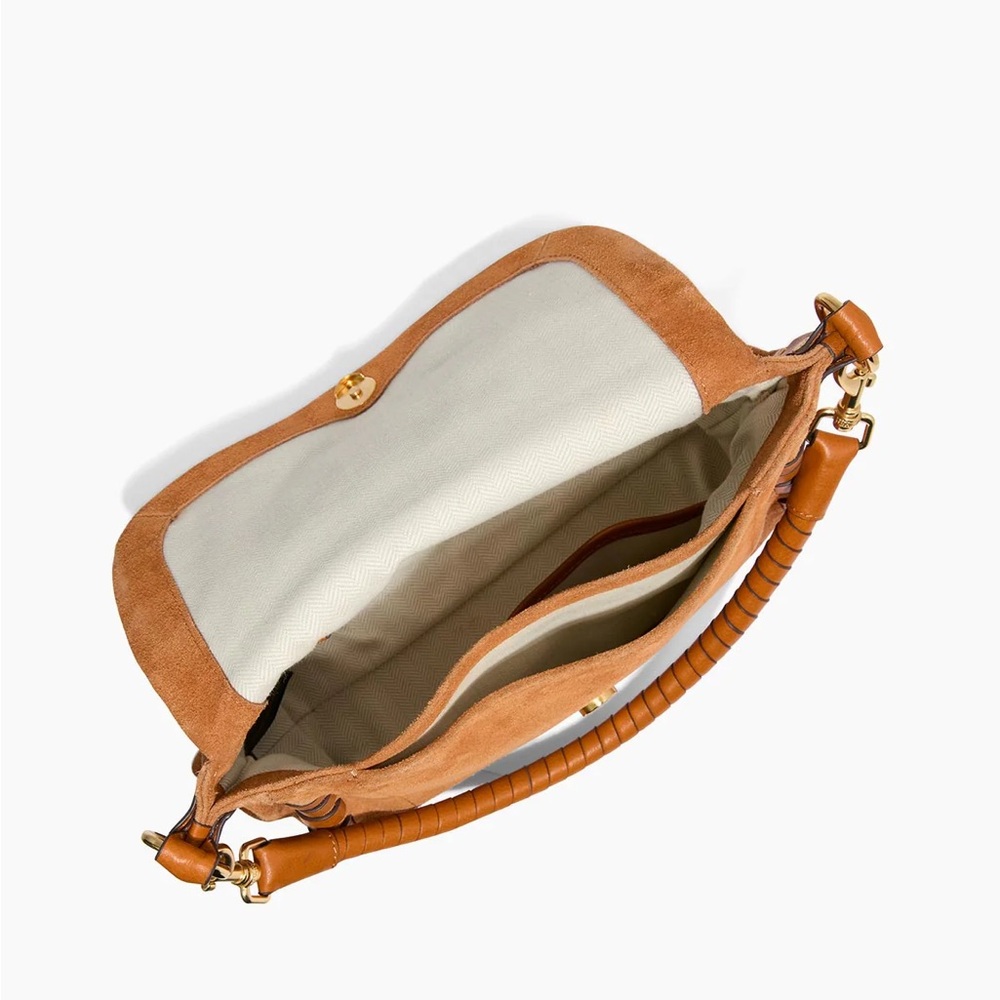 Aimee Kestenberg Leather Caramel Suede Convertible Crossbody Bag | Shoulder Bag - Picture 5 of 7